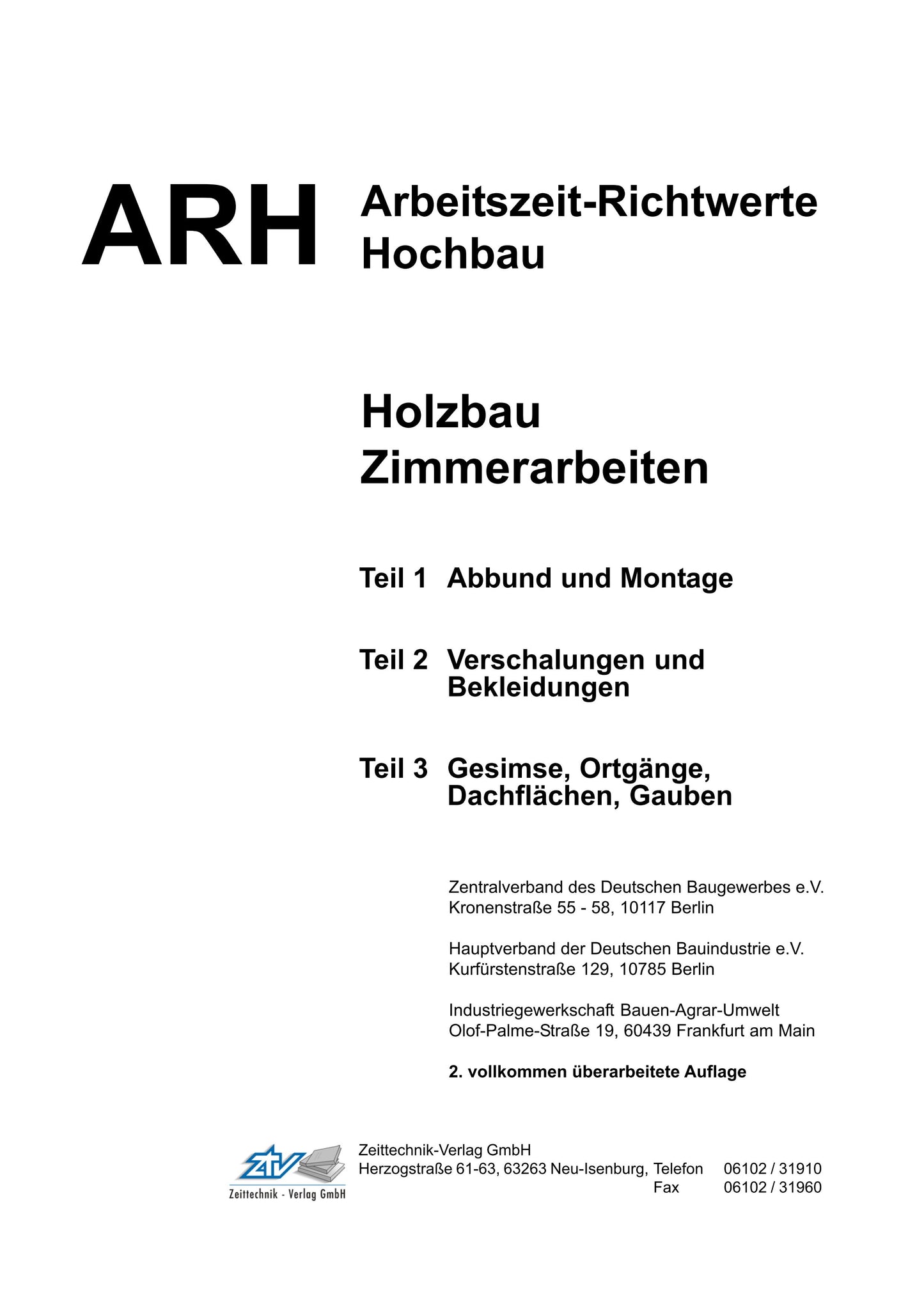 ARH-Tabelle Holzbau, Gesamtausgabe