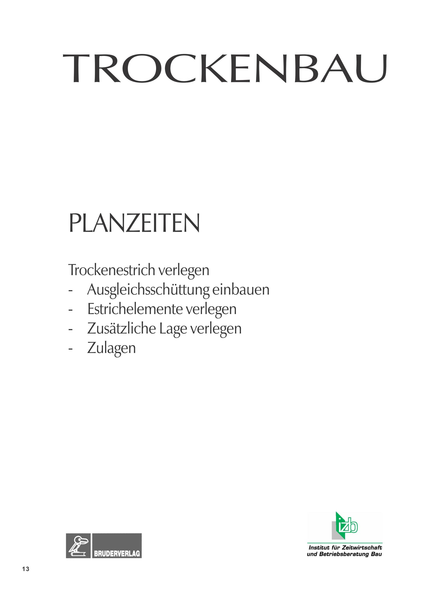 Trockenbau Planzeiten - Teil 3: Böden