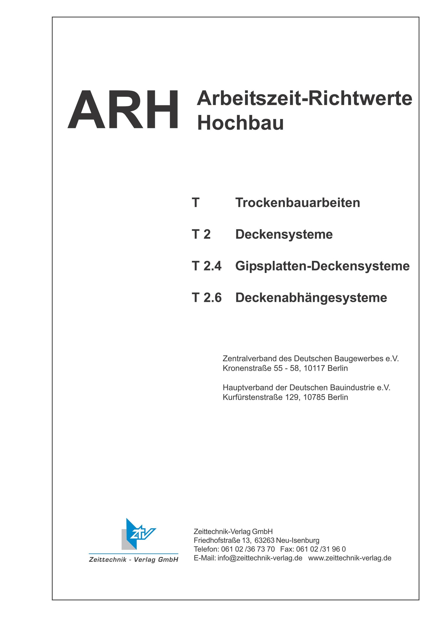 ARH-Tabellen Trockenbau - Gesamtausgabe