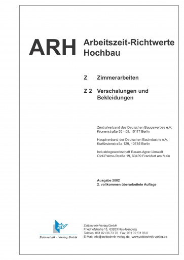 ARH-Tabelle Holzbau - Teil 2: Verschalungen und Bekleidungen (Download)