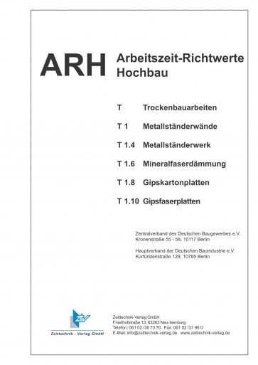 ARH-Tabellen Trockenbau - Teil 1: Metallständerwände (Download)