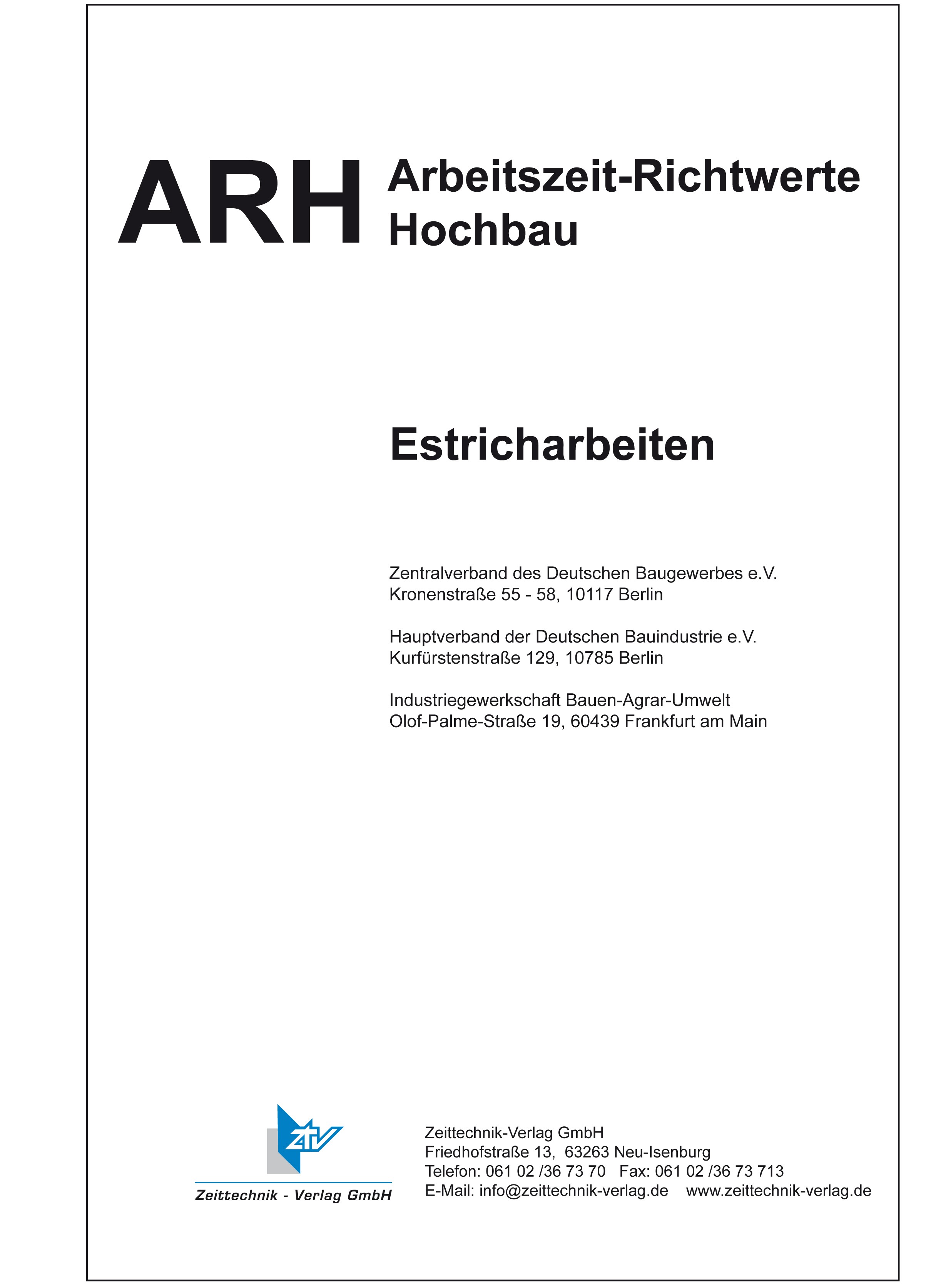 ARH-Tabelle Estricharbeiten (Download)