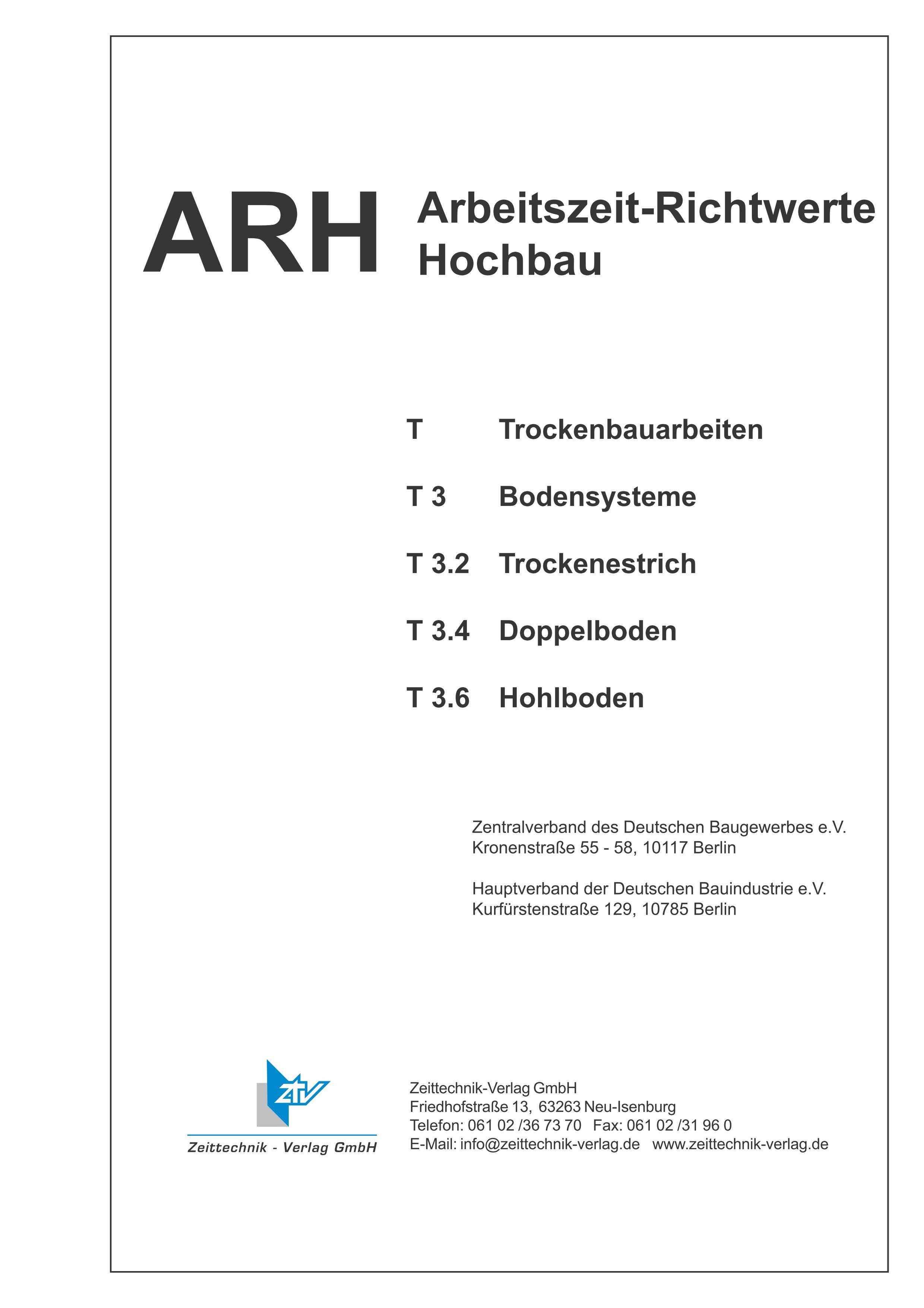 ARH-Tabellen Trockenbau - Teil 3: Bodensysteme (Download)