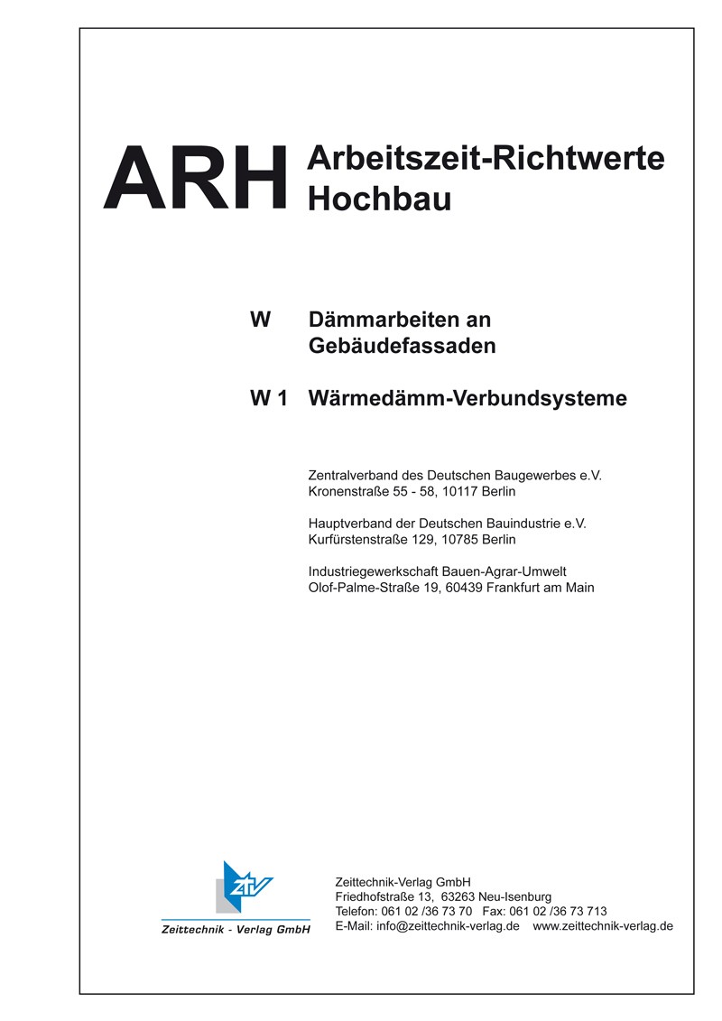 ARH-Tabelle Wärmedämm-Verbundsysteme (Download)